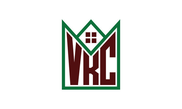 VKC initial letter real estate builders logo design vector. construction, housing, home marker, property, building, apartment, flat, compartment, business, corporate, house rent, rental, commercial