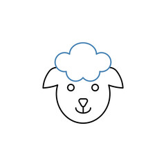 sheep face concept line icon. Simple element illustration. sheep face concept outline symbol design.