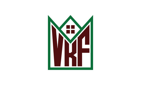 VKF initial letter real estate builders logo design vector. construction, housing, home marker, property, building, apartment, flat, compartment, business, corporate, house rent, rental, commercial