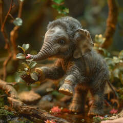 baby elephant in zoo