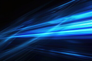 digitally generated image of blue light and stripes moving fast over black background