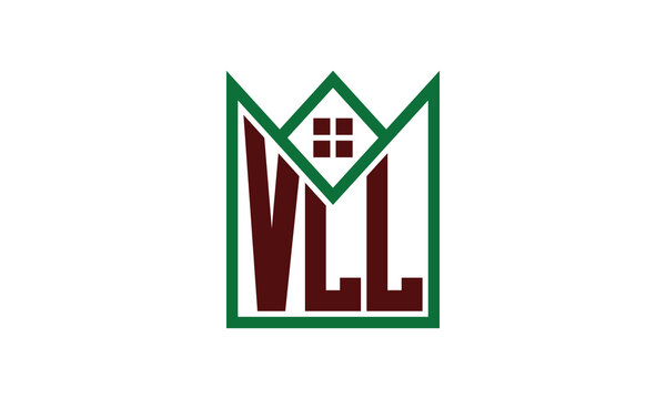 VLL initial letter real estate builders logo design vector. construction, housing, home marker, property, building, apartment, flat, compartment, business, corporate, house rent, rental, commercial