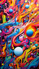 Dazzling Abstract Image With Vibrant Colors and Multidimensional Patterns Inspiring Deep Thought and Exploration