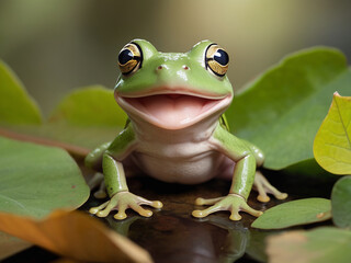 Happy Leap Day Celebration on February 29th, A Special Concept for Leap Year with a Happy Frog.