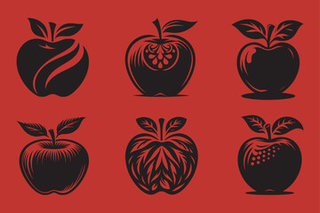 silhouettes Vector design of  Apple 