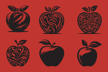silhouettes Vector design of  Apple 