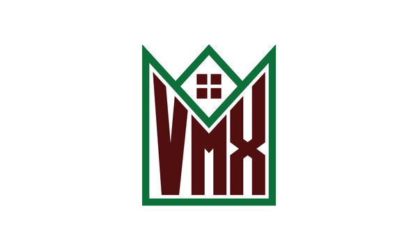 VMX initial letter real estate builders logo design vector. construction, housing, home marker, property, building, apartment, flat, compartment, business, corporate, house rent, rental, commercial