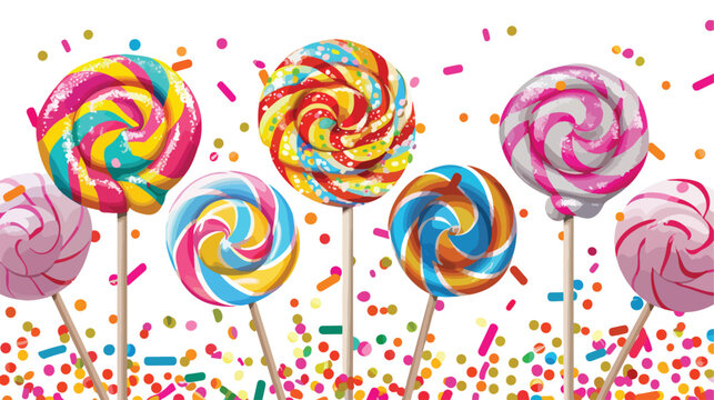 Sweet lollipop confetti isolated icon vector illustration