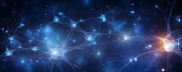 Illustration of Interconnected Neurons Demonstrating Brain Cell Communication and Complexity. Concept Neuroscience, Brain Cells, Neuron Communication, Interconnected Neurons, Illustration