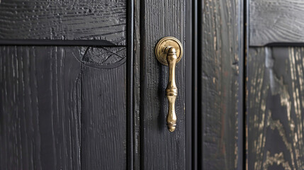 A wardrobe door with a brass handle, highlighting its durability and timeless appeal.