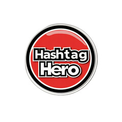 Hashtag hero sticker with a reflective design, encapsulating the essence of social media visibility and influence.