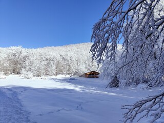 locality "Voltigno" with snow in Abruzzo