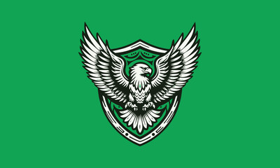 eagle shield with wings, bald eagle logo design, bald eagle, flying eagle 