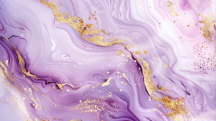Elevate your design game with a pastel violet marble effect, featuring golden glitter lines