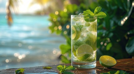 Fresh Mojito Cocktail by the Tropical Shore