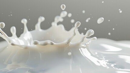 Obraz na płótnie Canvas Splash of milk with clipping path. 3D illustration, milk, liquid, drink, splashing, motion, dairy, beverage, cream, white, fresh, food, freshness, drop, Gen AI