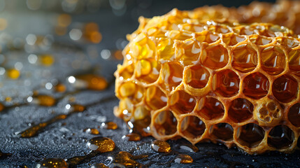 Golden honey abundance.