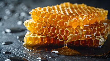 Overflowing honey scene.