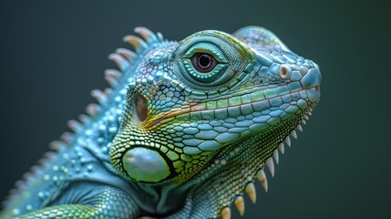 Fototapeta premium close up of a green iguana