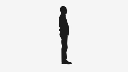 The dark outline of an isolated vector of a man silhouette with a thick outline inside view on a white backdrop 