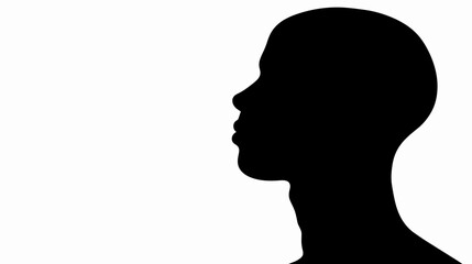 The dark outline of an isolated vector of a man silhouette with a thick outline inside view on a white backdrop&nbsp;