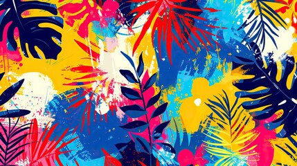 Saturated wild bright tropical positive cheerful Pattern
