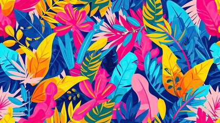 Saturated wild bright tropical positive cheerful Pattern