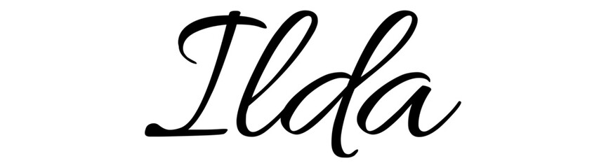 Ilda - black color - name written - ideal for websites,, presentations, greetings, banners, cards,, t-shirt, sweatshirt, prints, cricut, silhouette, sublimation

