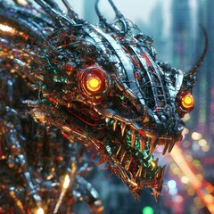 Wild monsters with many eyes and many teeth, biomechanical, cyberpunk pieces, steam punk mood, metallic fragments on the bodies, ai generative
- 749527040