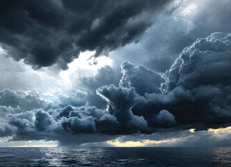 Photorealistic stormy sky background illustration - obrazy, fototapety, plakaty