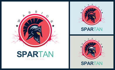 gladiator spartan warrior knight roman classic logo design template