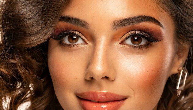 Beautiful close up photo of a beautiful girl's eye makeup