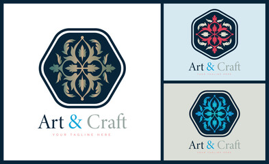 ornament pattern colourful set modern luxury art and craft logo template design