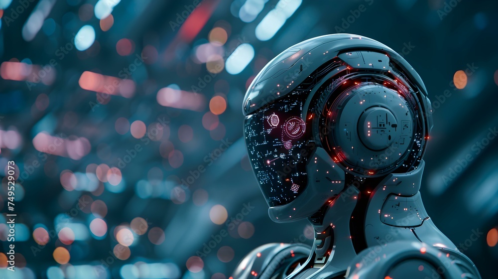 Poster embracing the future: exploring ai automation, robotics, and the internet revolution. concept ai aut