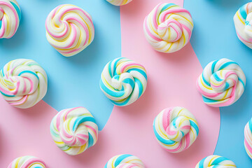 Fototapeta na wymiar Pink and Blue Background With Colorful Swirls