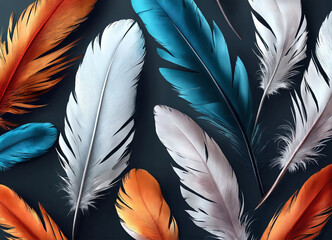 Cartoon feathers background illustration