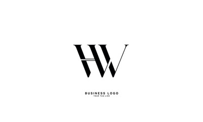 Obraz premium HW, WH, H, W, Abstract Letters Logo Monogram