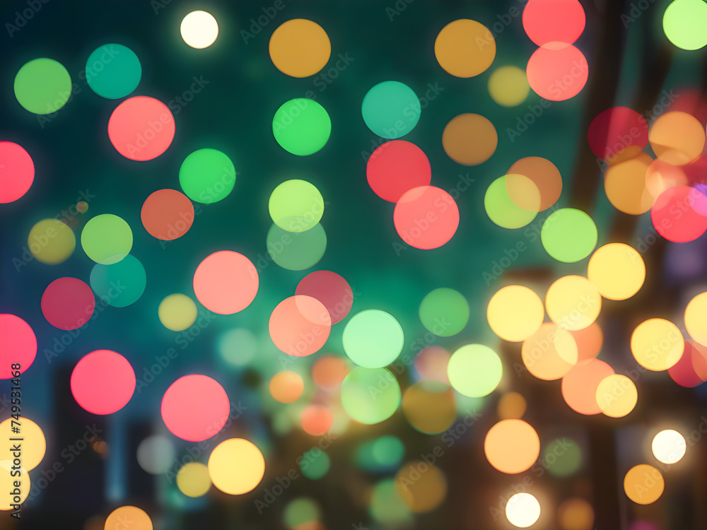 Poster abstract circular bokeh background of christmaslight,abstract background