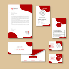 Corporate  business stationary or office identity set, modern corporate identity template, with digital elements. Vector company style for brand book and guideline