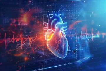 Heart Beats with medical background , service health and medical technology concept.