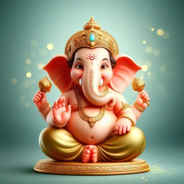 Portrait of cute lord ganesha idol