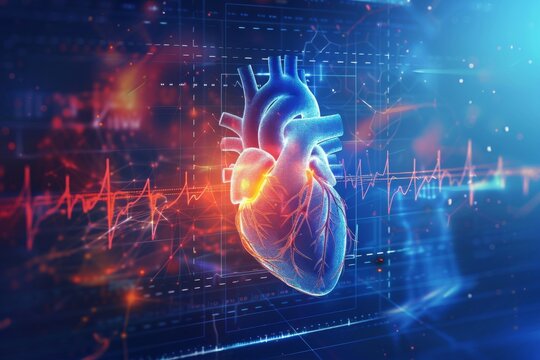 Heart Beats with medical background , service health and medical technology concept.