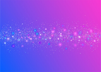 Party Sparkle. Transparent Glitter. Blue Happy Tinsel. Iridescent Paper. Digital Design. 3d Surprise Explosion. Light Pattern. Modern Dust. Pink Party Sparkle