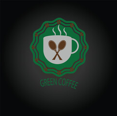 Creative Initial letter  green coffee  logo design with modern business vector template. Creative isolated  green coffee  monogram logo design