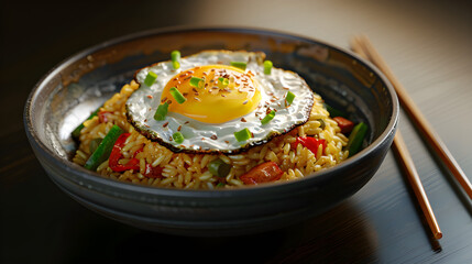 Savory fried rice with sunny side up egg
