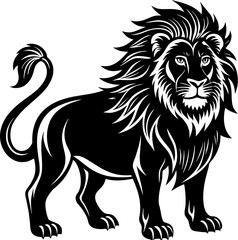 minimalist Lion character animal elegant silhouette vector illustration