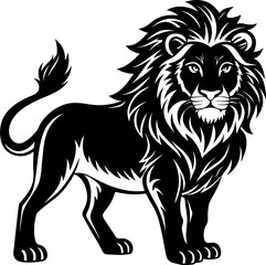minimalist Lion character animal elegant silhouette vector illustration