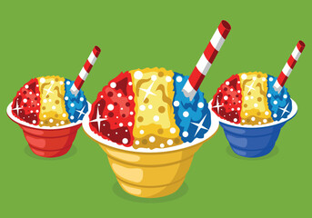 Snow Cone Cartoon Illustration