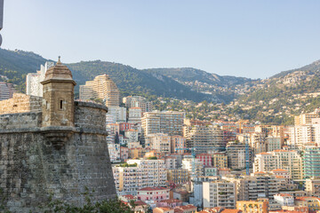 Panoramic view of Monte Carlo marina and cityscape