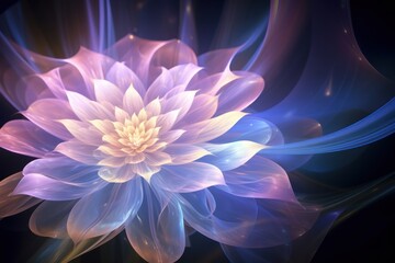 gorgeous fantasy digital background with ethereal waveformism fractal flower
